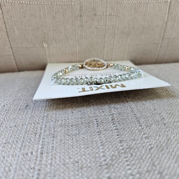 MIXIT Bracelet THE TREE OF LIFE Crystal Accent Gold Tone Stretched Wristband New - Picture 9 of 11